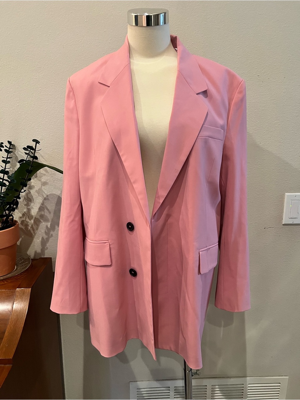 Zara Womens Light Pink Oversized Blazer Jacket Size XS-S New with Tags